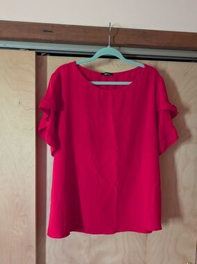 Amazon Basics Scoop Neck Ruffle Sleeve Women's Top